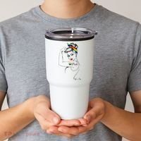 Pride LGBT Power Pin Up Art Modern Rosie The Riveter Tumbler thumb 2