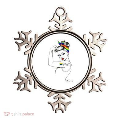Pride LGBT Power Pin Up Art Modern Rosie The Riveter Ornament