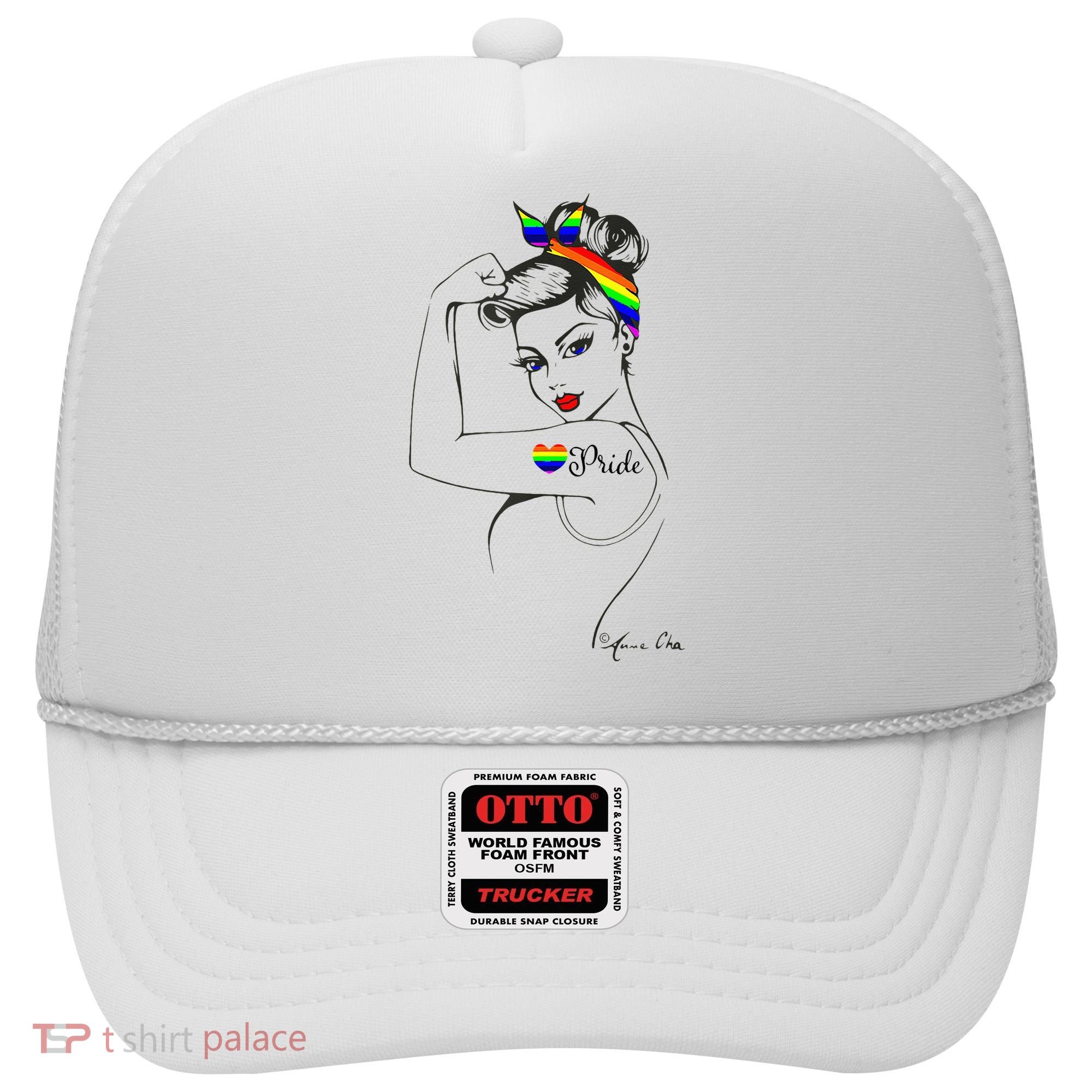 Pride LGBT Power Pin Up Art Modern Rosie The Riveter Hat