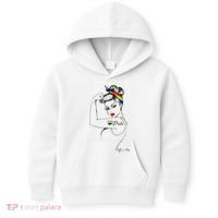Pride LGBT Power Pin Up Art Modern Rosie The Riveter Kids Hoodie thumb 0