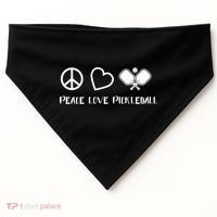 Peace Love Pickleball Funny Pickleball Player Gift Cool Gift USA-Made Doggie Bandana thumb 0