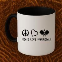 Peace Love Pickleball Funny Pickleball Player Gift Cool Gift Coffee Mug thumb 2