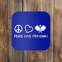 Peace Love Pickleball Funny Pickleball Player Gift Cool Gift Coaster thumb 0