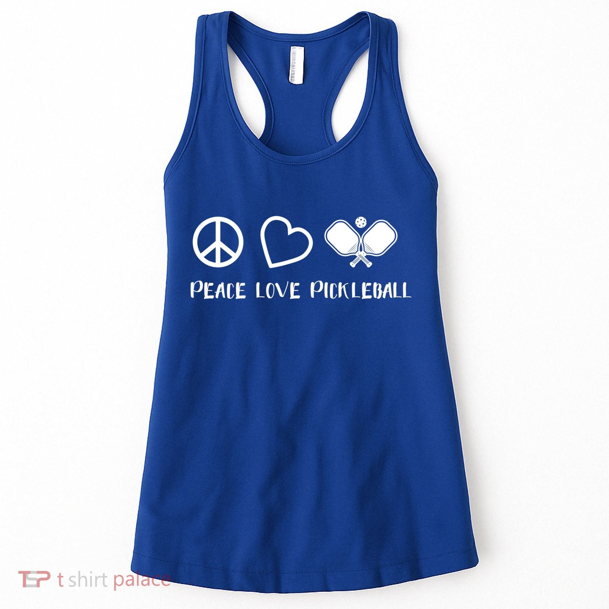 Peace Love Pickleball Funny Pickleball Player Gift Cool Gift Women's Tank Top