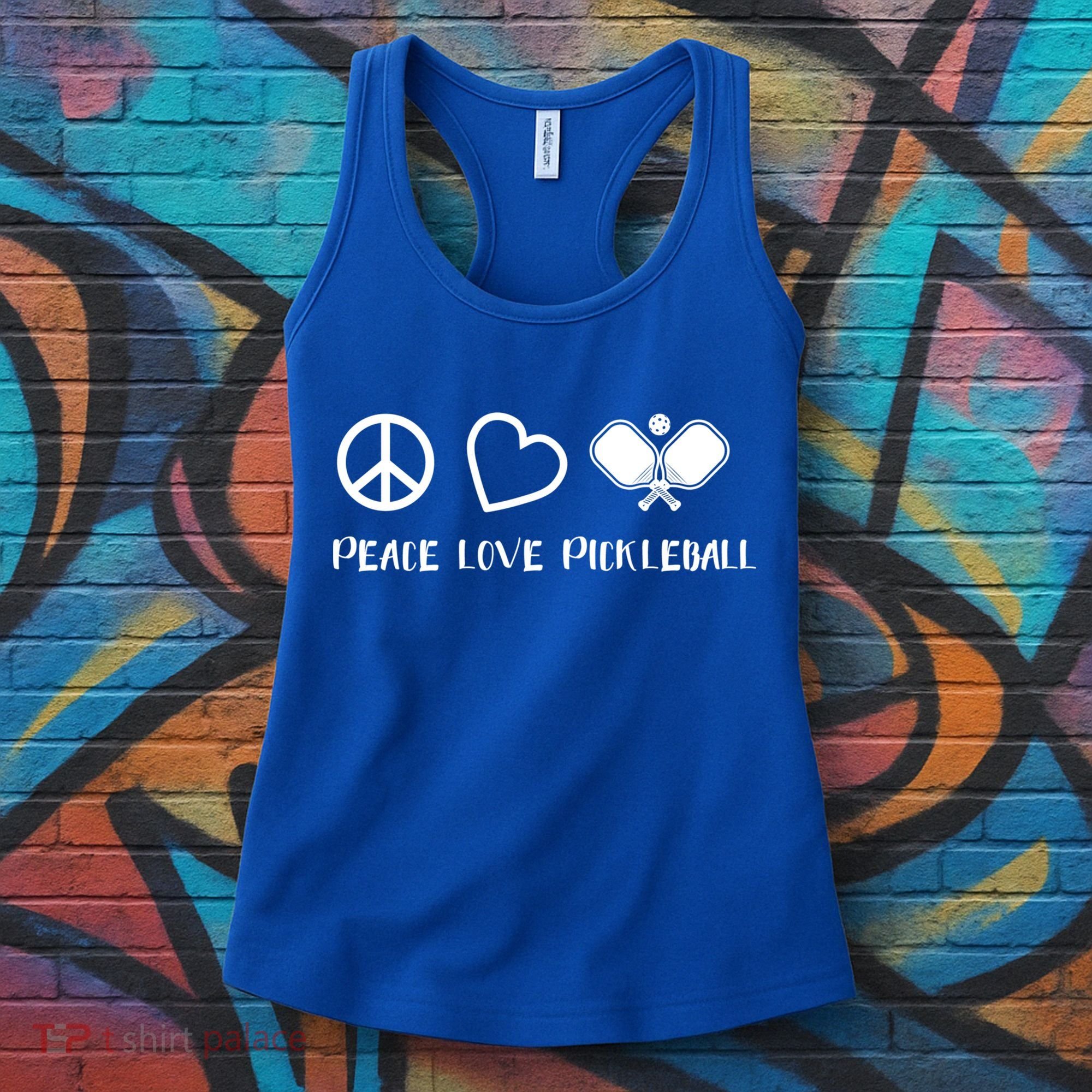 Peace Love Pickleball Funny Pickleball Player Gift Cool Gift Women's Tank Top