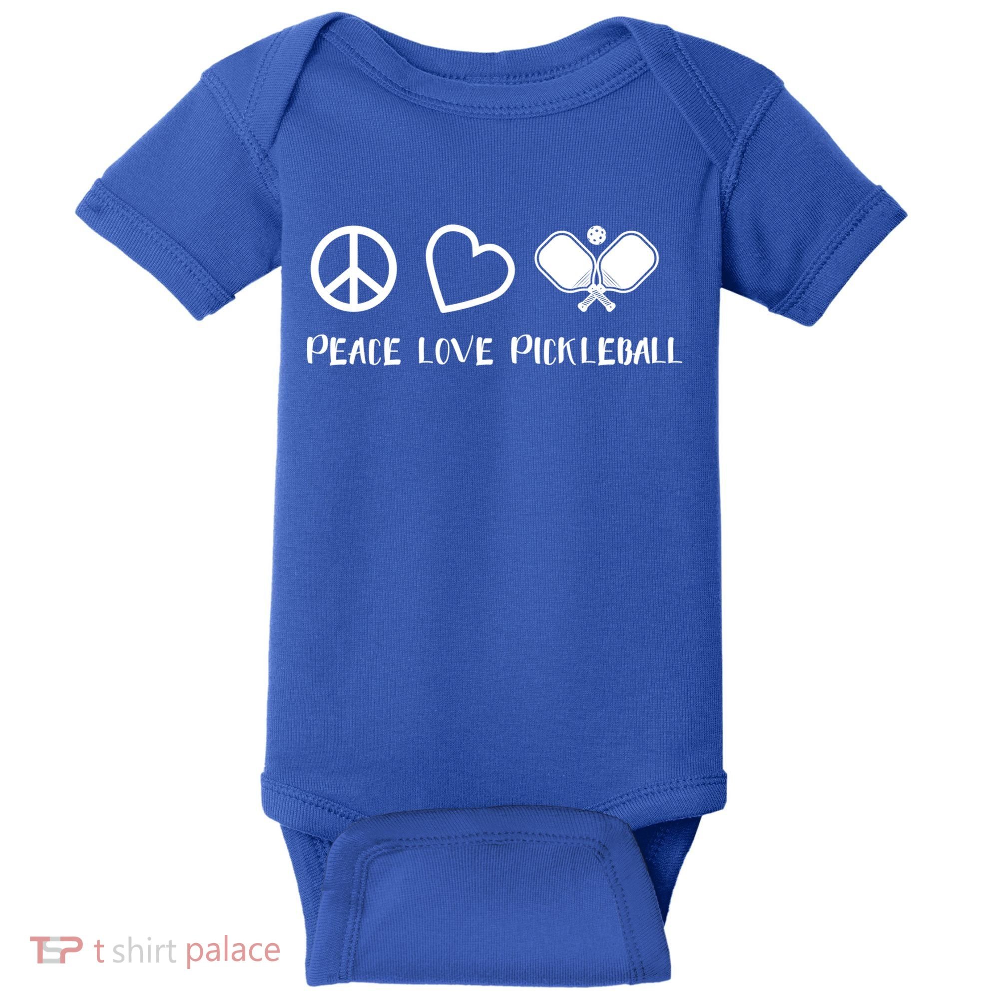 Peace Love Pickleball Funny Pickleball Player Gift Cool Gift Baby Bodysuit