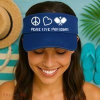 Peace Love Pickleball Funny Pickleball Player Gift Cool Gift Visor thumb 2