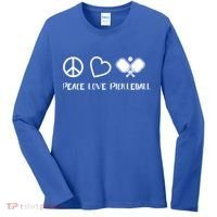 Peace Love Pickleball Funny Pickleball Player Gift Cool Gift Women's Long Sleeve Shirt thumb 0