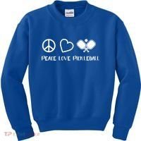 Peace Love Pickleball Funny Pickleball Player Gift Cool Gift Kids Sweatshirt thumb 0