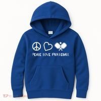 Peace Love Pickleball Funny Pickleball Player Gift Cool Gift Kids Hoodie thumb 0