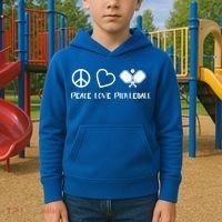 Peace Love Pickleball Funny Pickleball Player Gift Cool Gift Kids Hoodie thumb 2