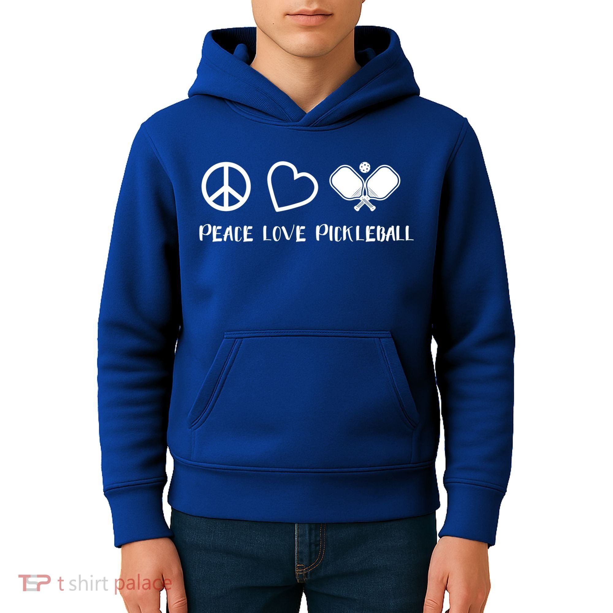 Peace Love Pickleball Funny Pickleball Player Gift Cool Gift Kids Hoodie