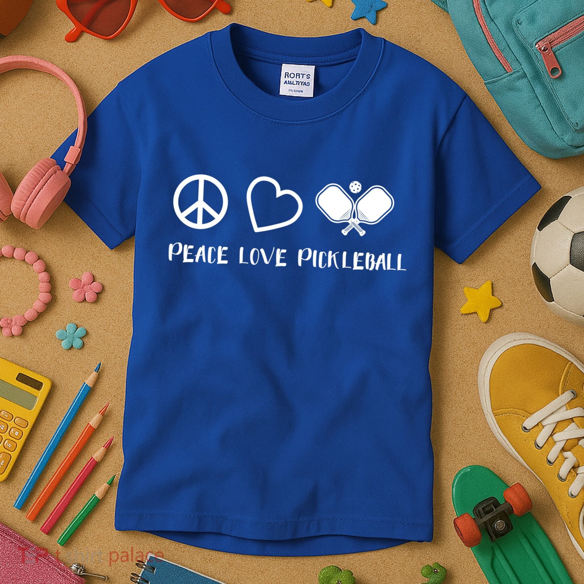 Peace Love Pickleball Funny Pickleball Player Gift Cool Gift Kids T-Shirt