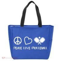 Peace Love Pickleball Funny Pickleball Player Gift Cool Gift Tote Bag thumb 0