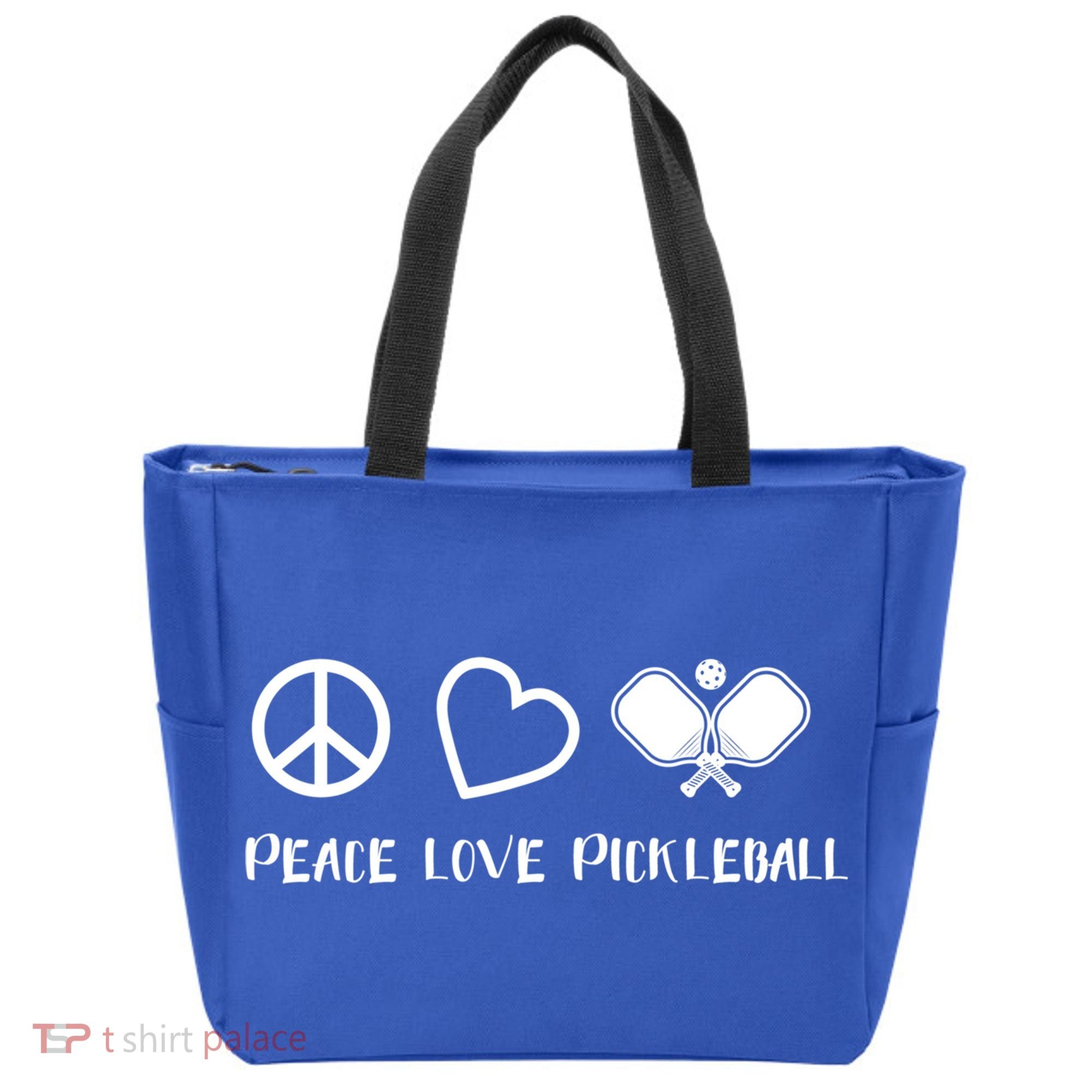 Peace Love Pickleball Funny Pickleball Player Gift Cool Gift Tote Bag