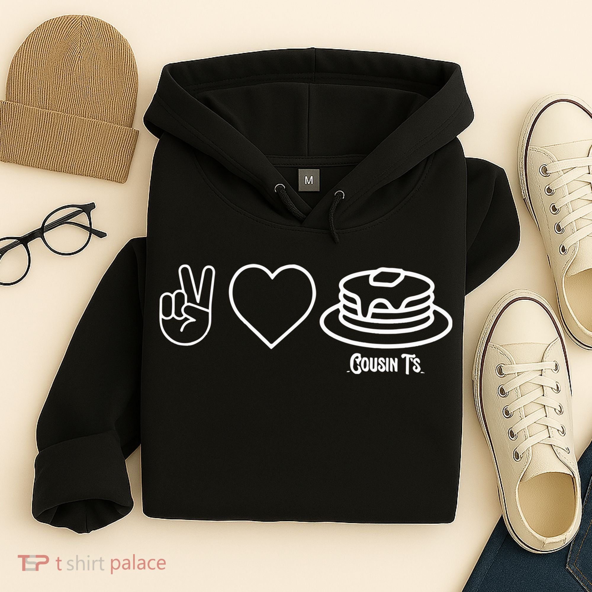 Peace Love Pancakes Cousin Hoodie