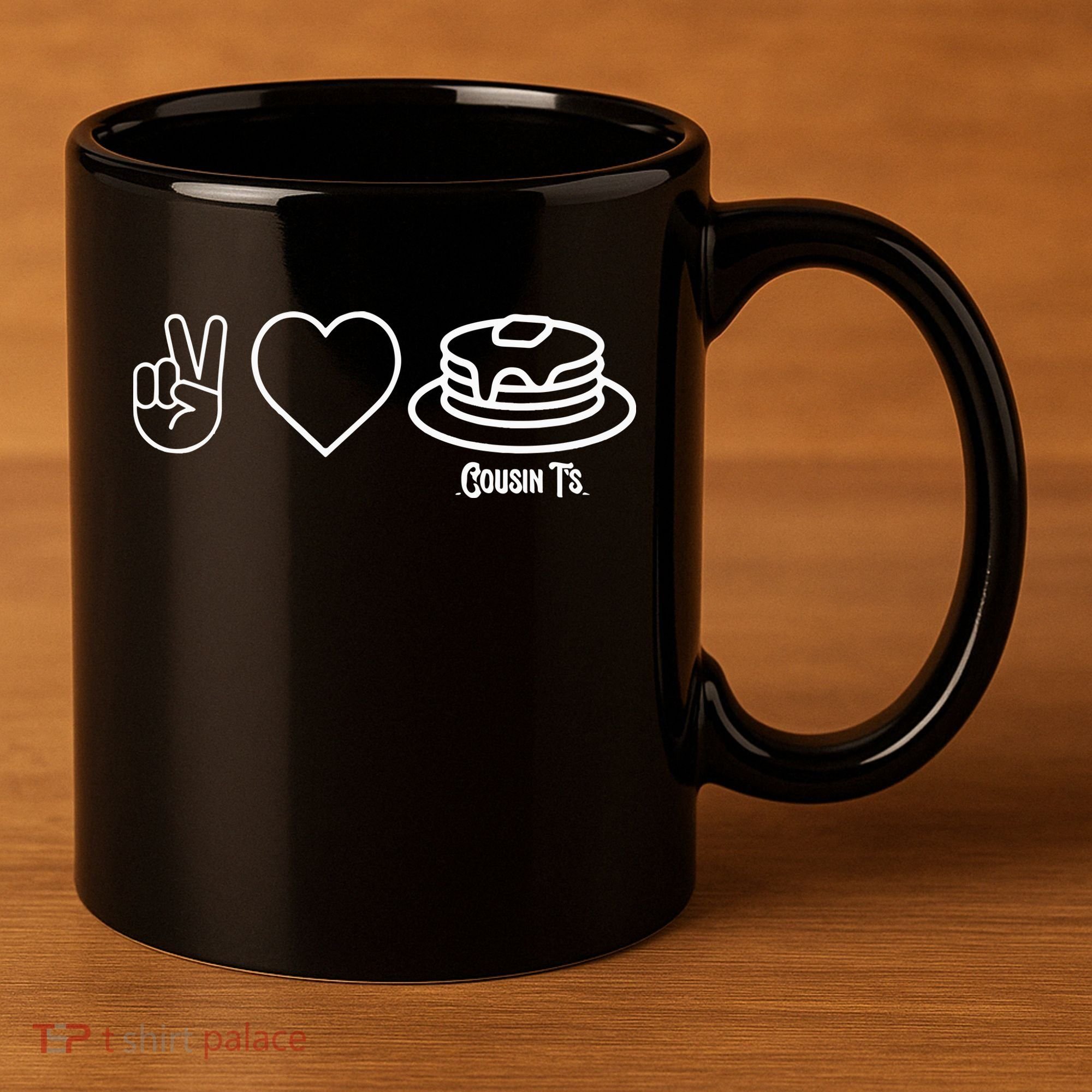 Peace Love Pancakes Cousin 11oz C Handle Ceramic Mug