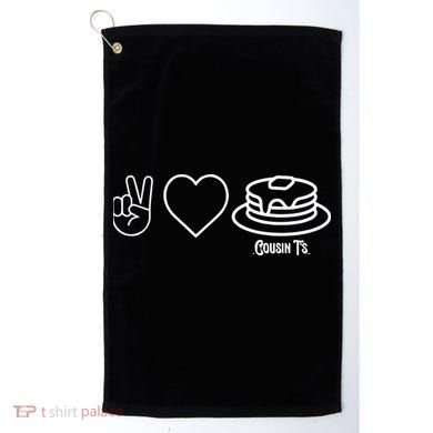 Peace Love Pancakes Cousin Golf Towel