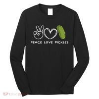 Peace, Love Pickles Retro Pickles Lover Food Lover Long Sleeve Shirt thumb 0