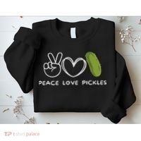 Peace, Love Pickles Retro Pickles Lover Food Lover Sweatshirt thumb 2