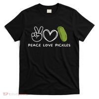 Peace, Love Pickles Retro Pickles Lover Food Lover T-Shirt thumb 0