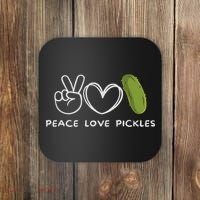Peace, Love Pickles Retro Pickles Lover Food Lover Coaster thumb 0