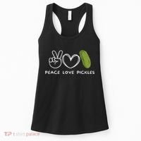 Peace, Love Pickles Retro Pickles Lover Food Lover Women's Tank Top thumb 0