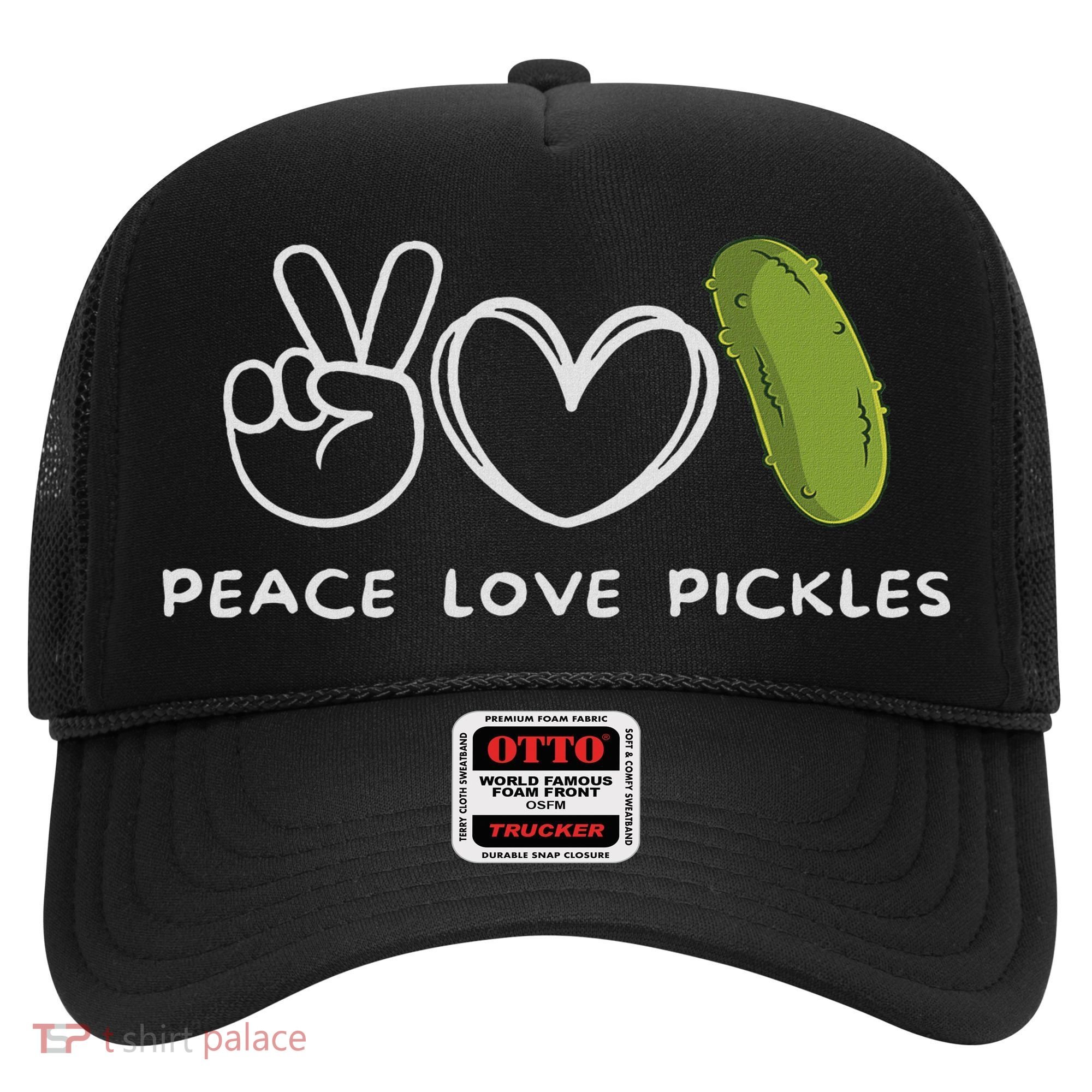 Peace, Love Pickles Retro Pickles Lover Food Lover Hat