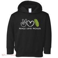 Peace, Love Pickles Retro Pickles Lover Food Lover Toddler Hoodie thumb 0