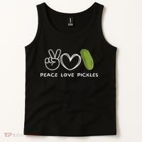 Peace, Love Pickles Retro Pickles Lover Food Lover Tank Top thumb 2