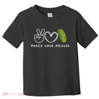 Peace, Love Pickles Retro Pickles Lover Food Lover Toddler T-Shirt thumb 0