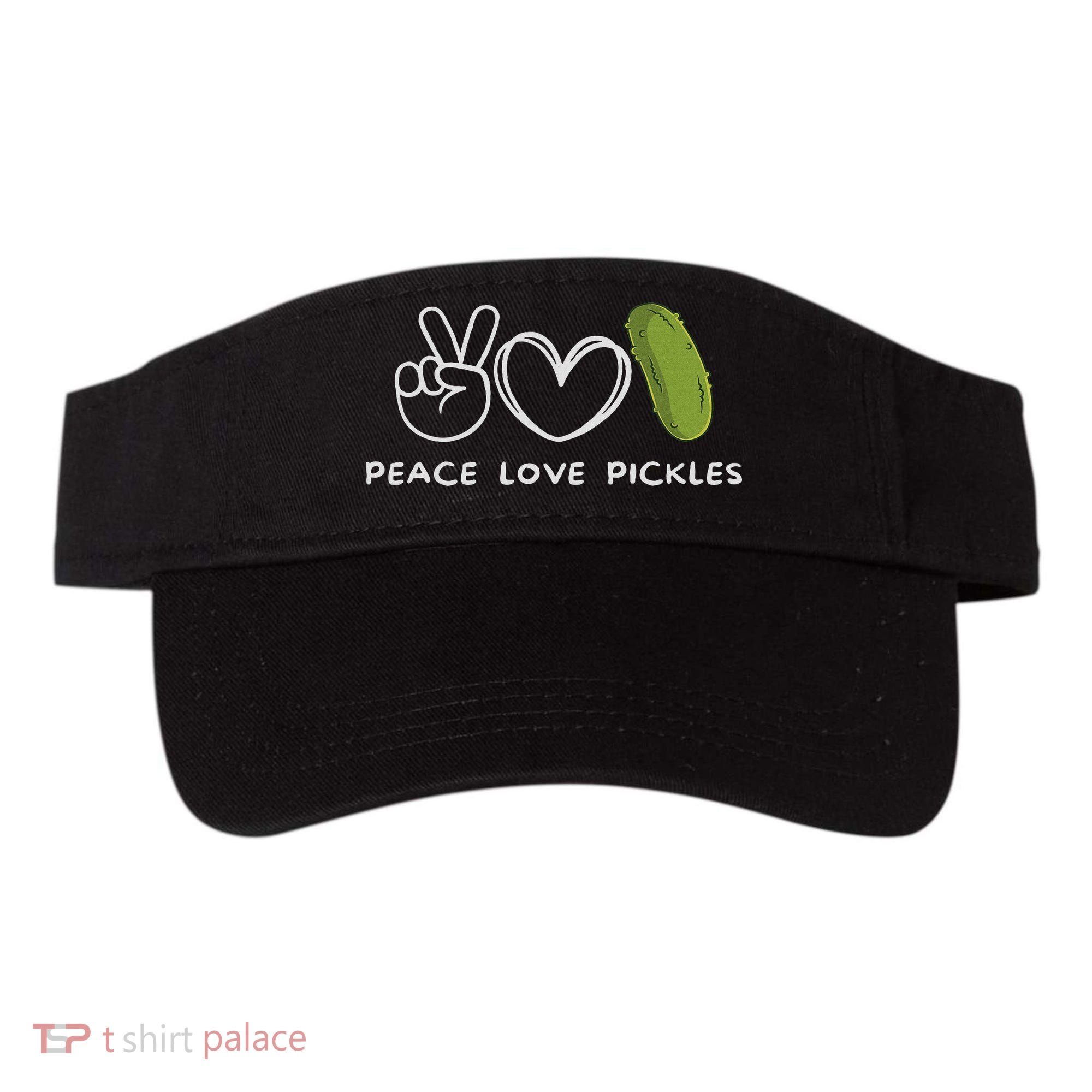 Peace, Love Pickles Retro Pickles Lover Food Lover Visor