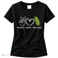 Peace, Love Pickles Retro Pickles Lover Food Lover Women's T-Shirt thumb 0