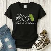 Peace, Love Pickles Retro Pickles Lover Food Lover Women's T-Shirt thumb 3
