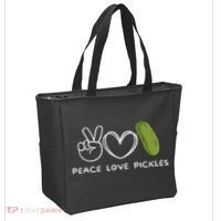 Peace, Love Pickles Retro Pickles Lover Food Lover Tote Bag thumb 2