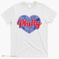 Philadelphia Love Philly Baseball Heart Philadelphia City Map Vintage Phill T-Shirt thumb 0