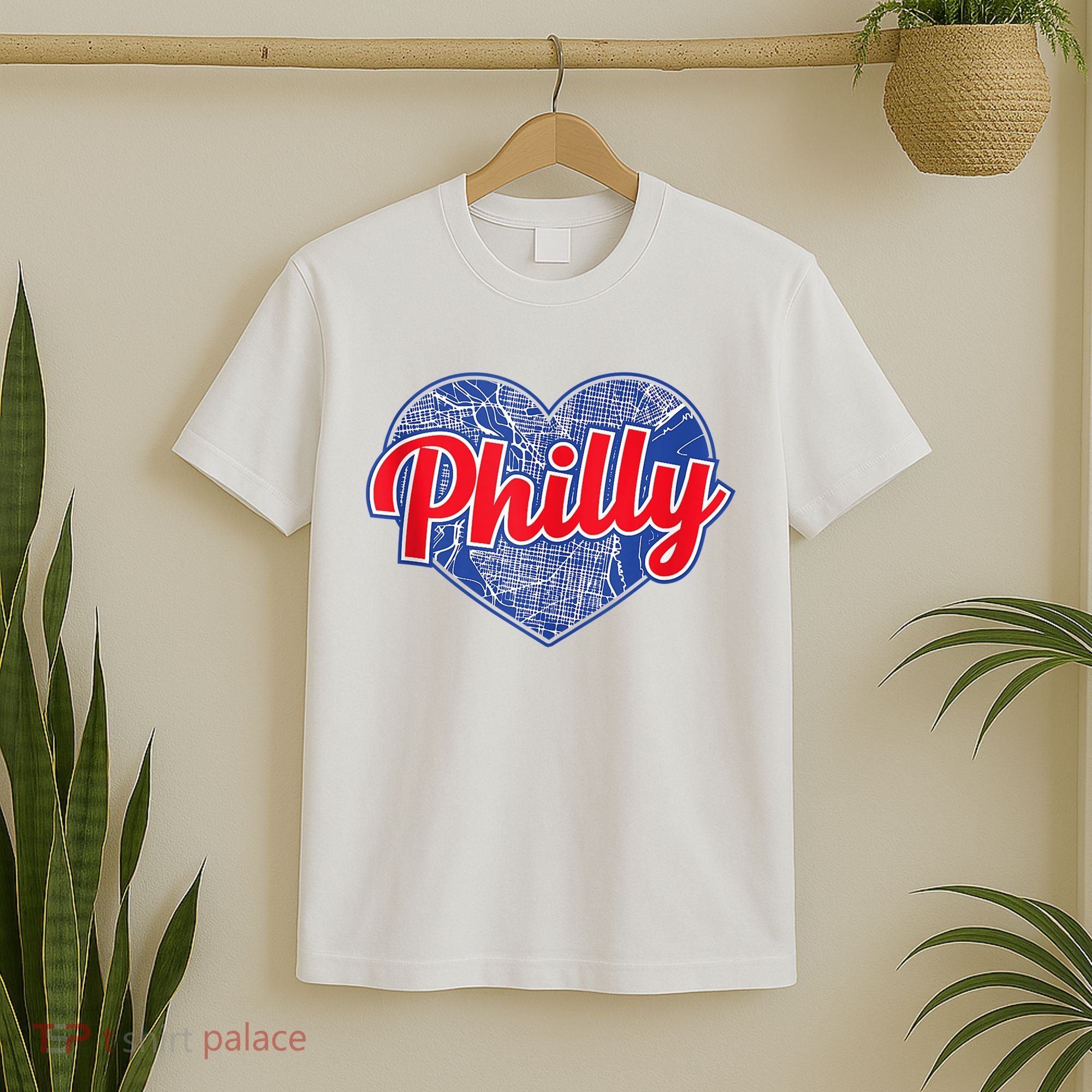 Philadelphia Love Philly Baseball Heart Philadelphia City Map Vintage Phill T-Shirt