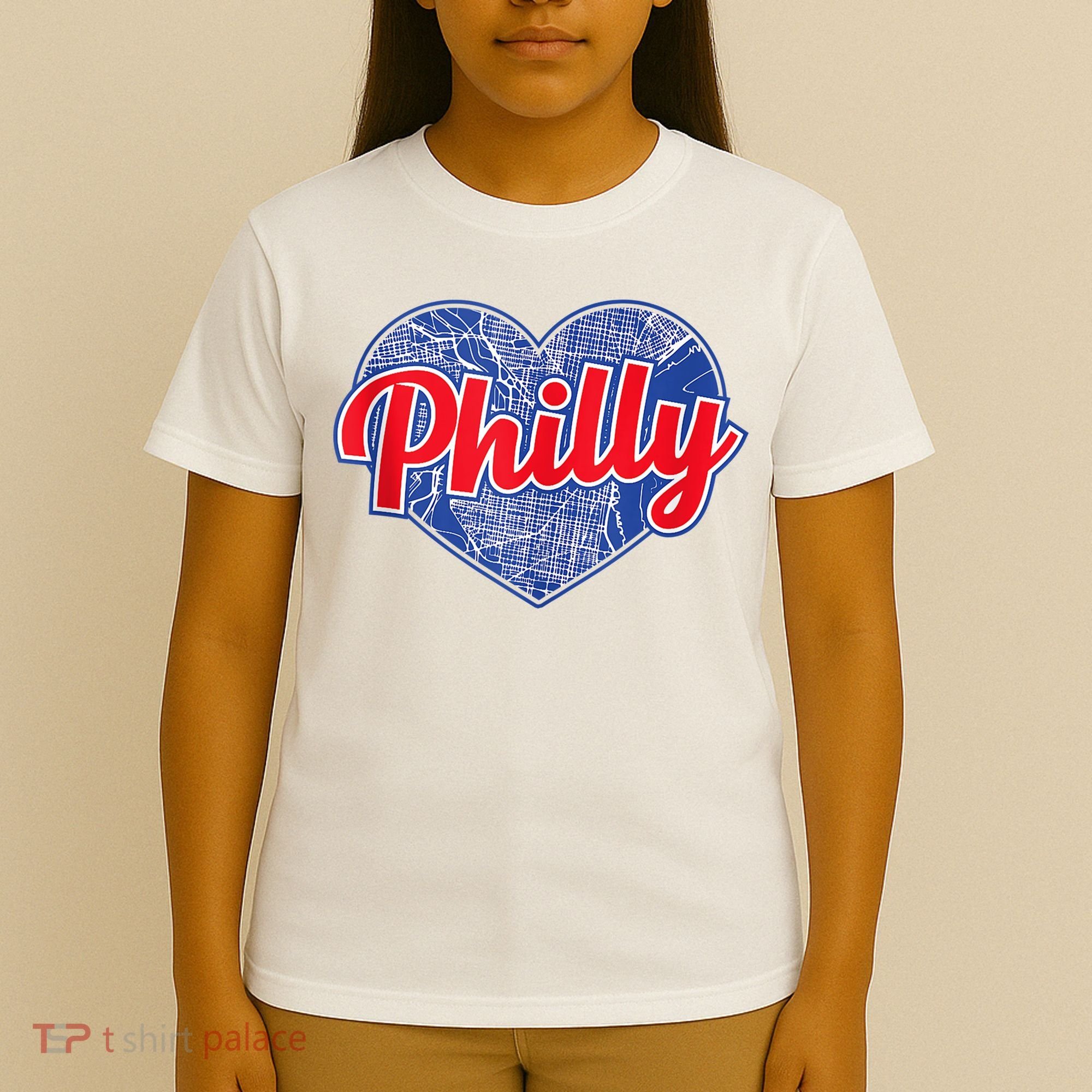 Philadelphia Love Philly Baseball Heart Philadelphia City Map Vintage Phill T-Shirt