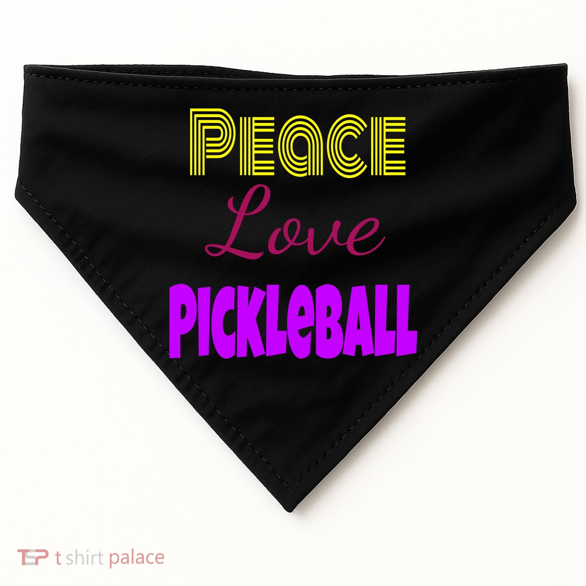 Peace Love Pickleball USA-Made Doggie Bandana