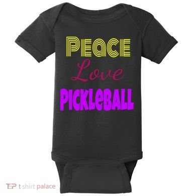 Peace Love Pickleball Baby Bodysuit