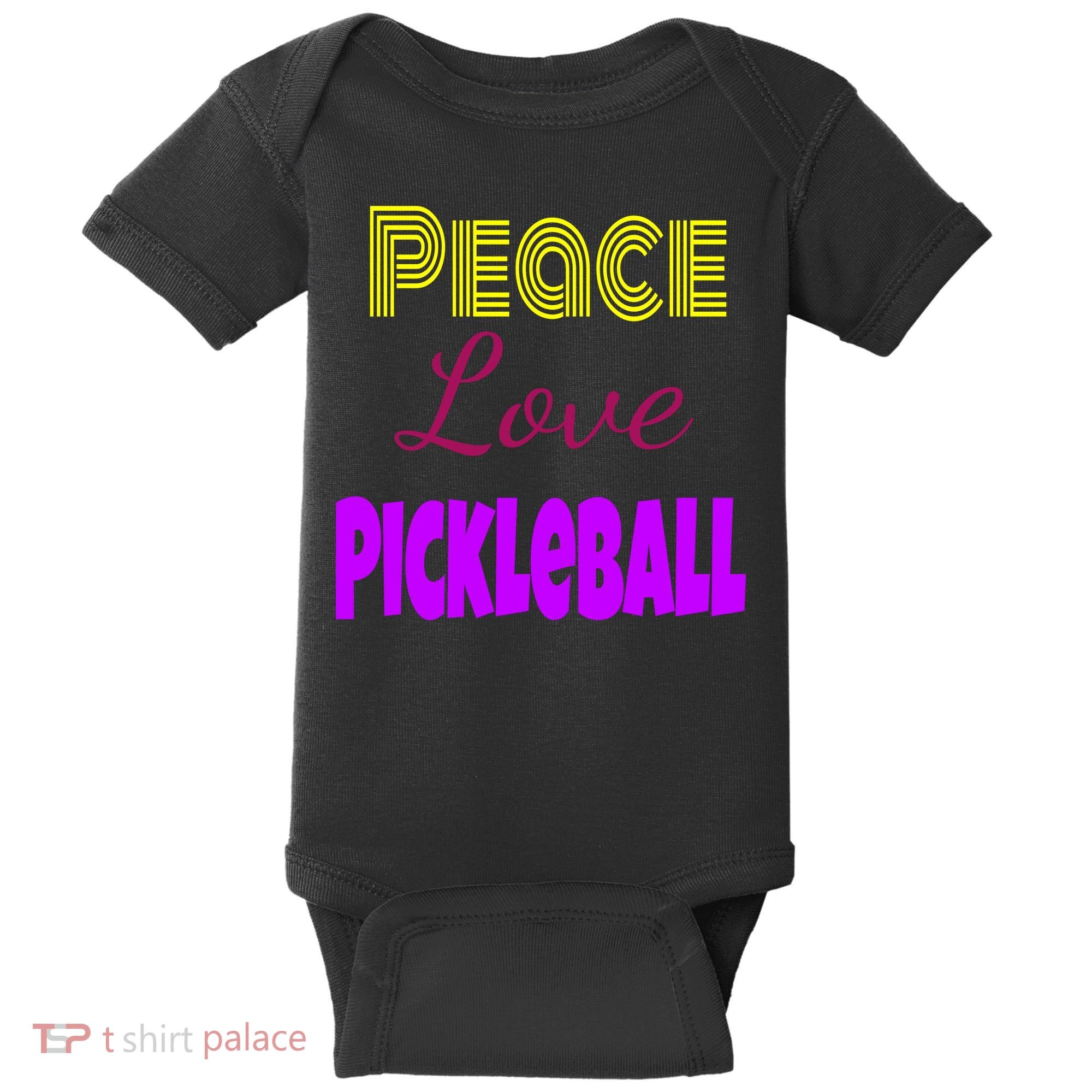 Peace Love Pickleball Baby Bodysuit