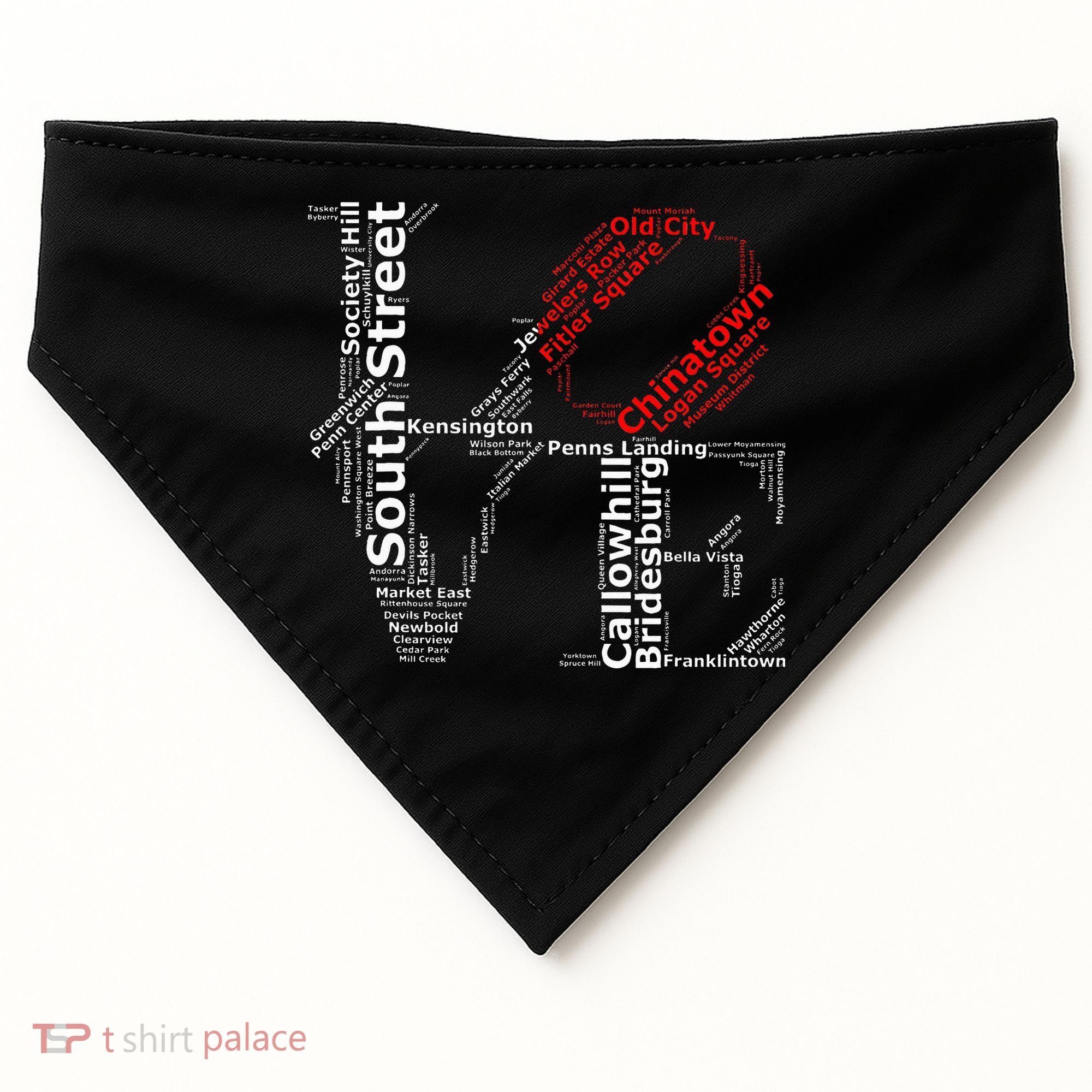 Philadelphia Love Park Statue Neighborhoods USA-Made Doggie Bandana