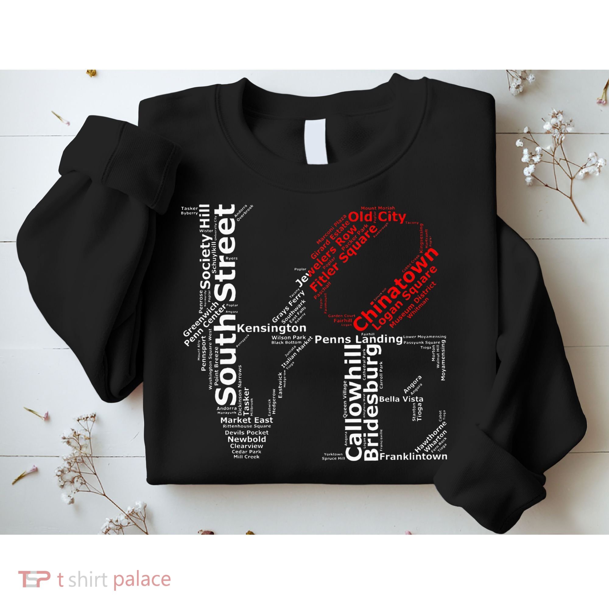 Philadelphia Love Park Statue Neighborhoods Sweatshirt