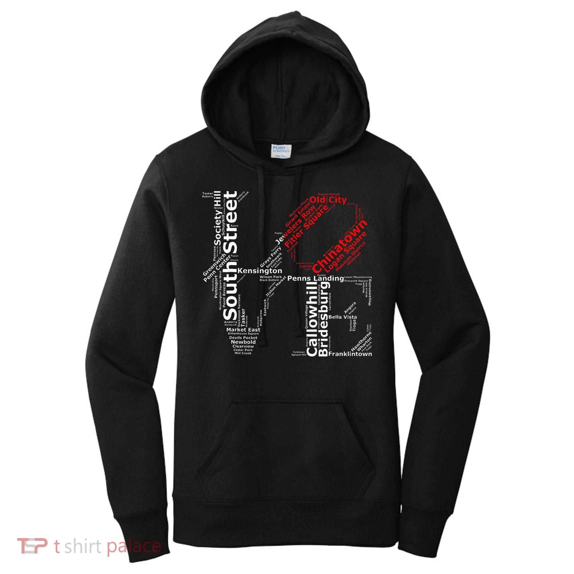 Philadelphia Love Park Statue Neighborhoods Women's Hoodie