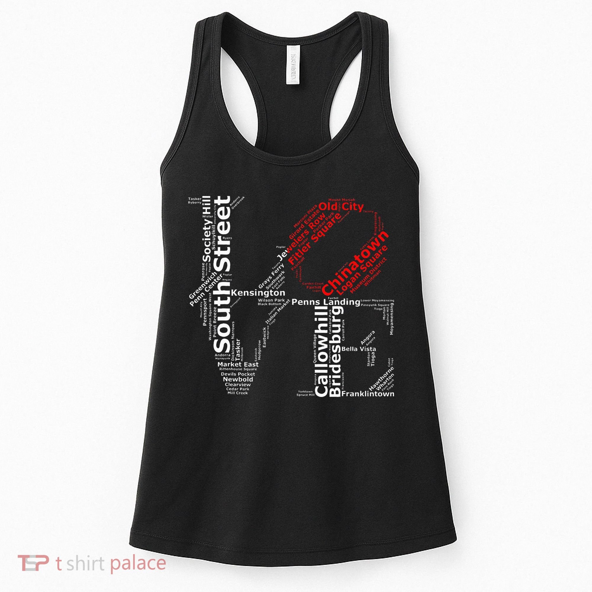 Philadelphia Love Park Statue Neighborhoods Women's Tank Top