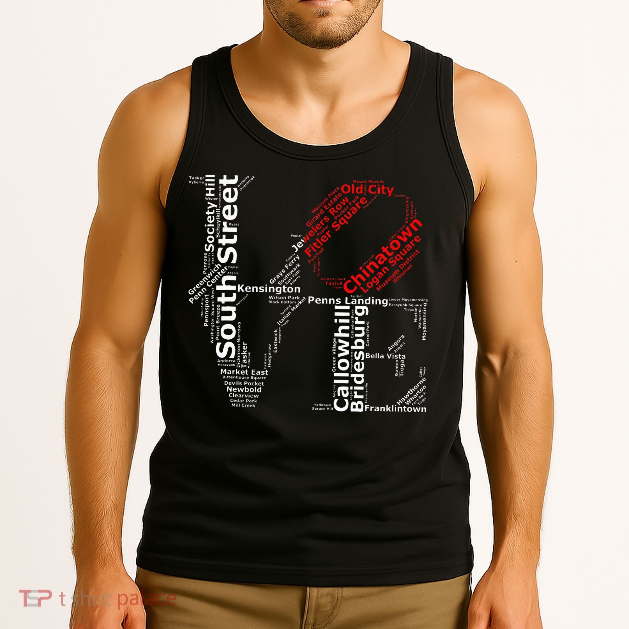 Philadelphia Love Park Statue Neighborhoods Tank Top