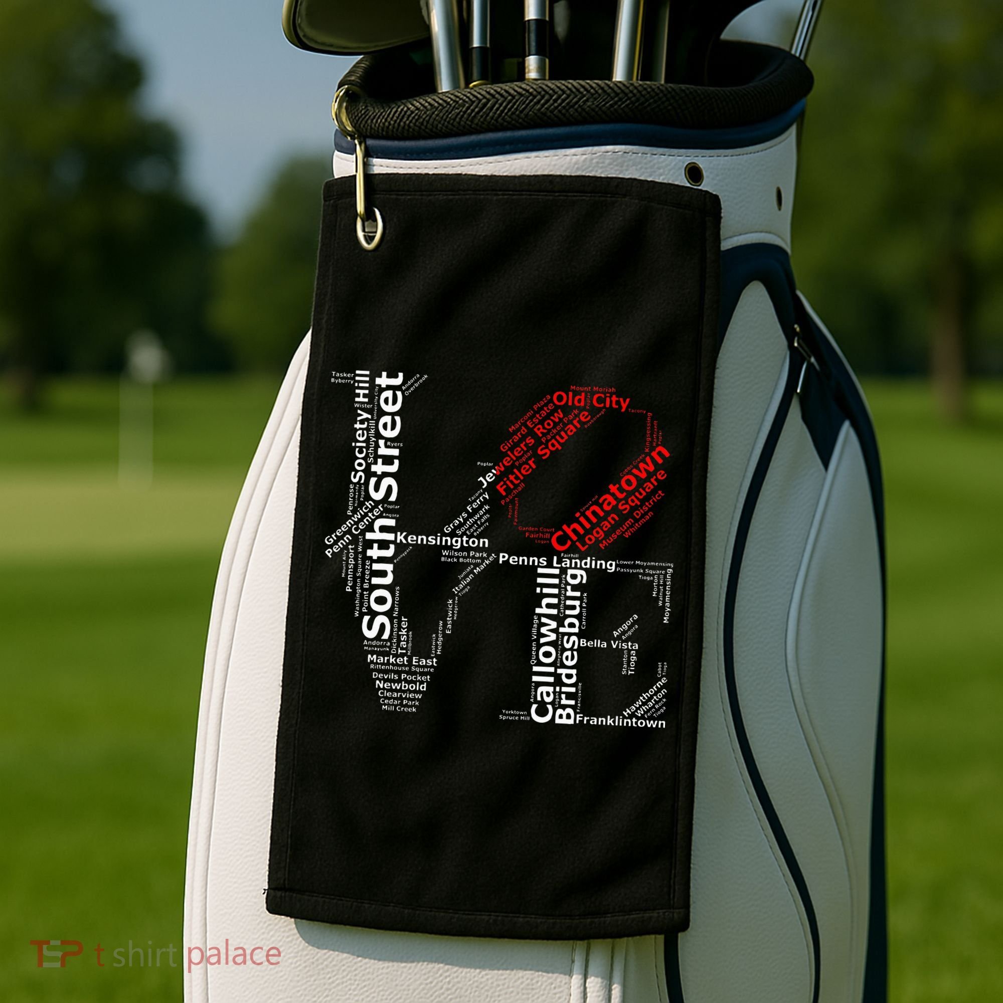 Philadelphia Love Park Statue Neighborhoods Golf Towel