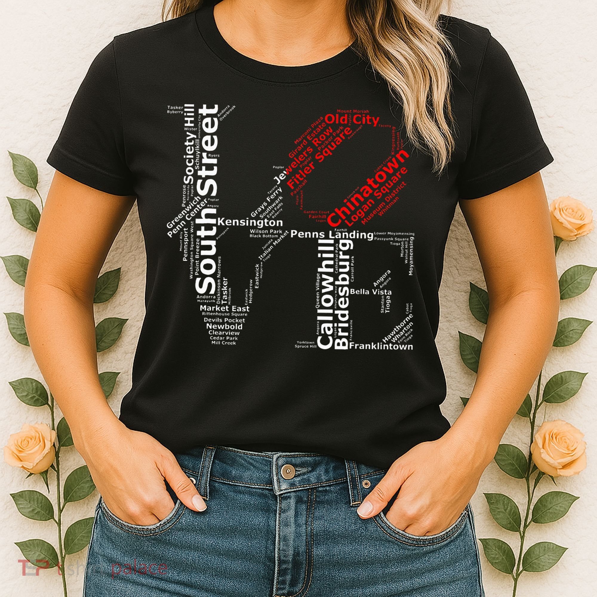 Philadelphia Love Park Statue Neighborhoods Women's T-Shirt
