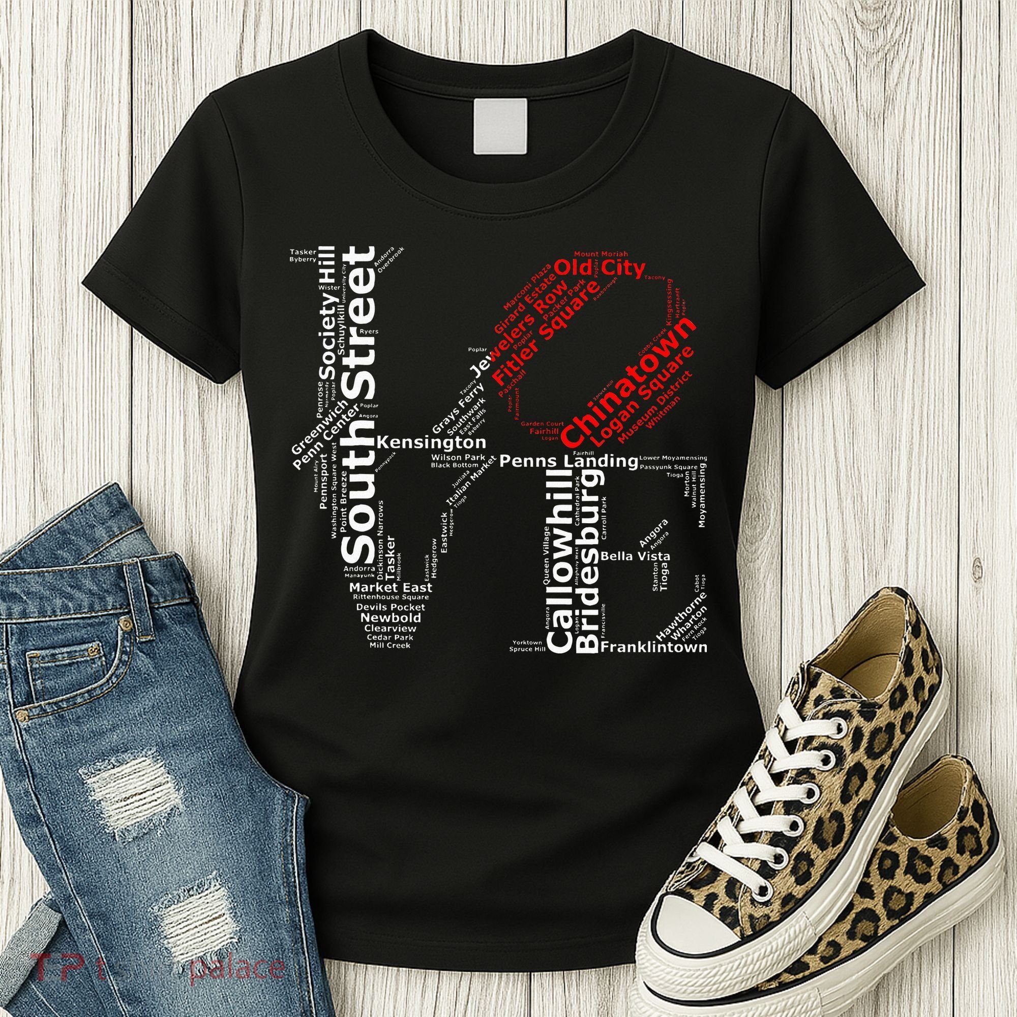 Philadelphia Love Park Statue Neighborhoods Women's T-Shirt