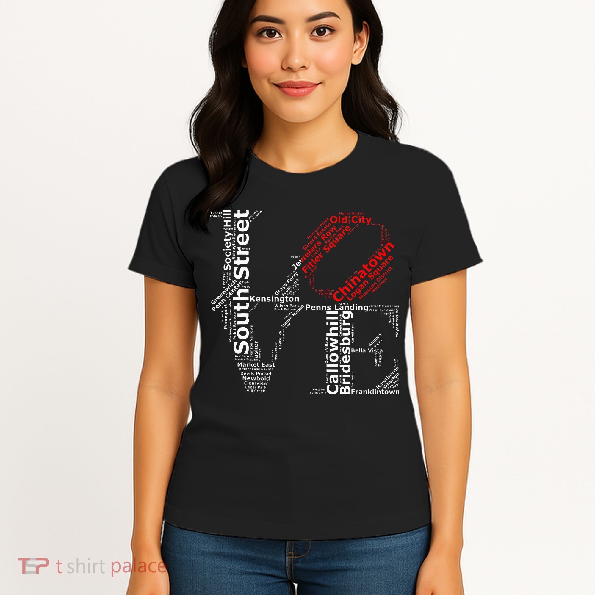 Philadelphia Love Park Statue Neighborhoods Women's T-Shirt